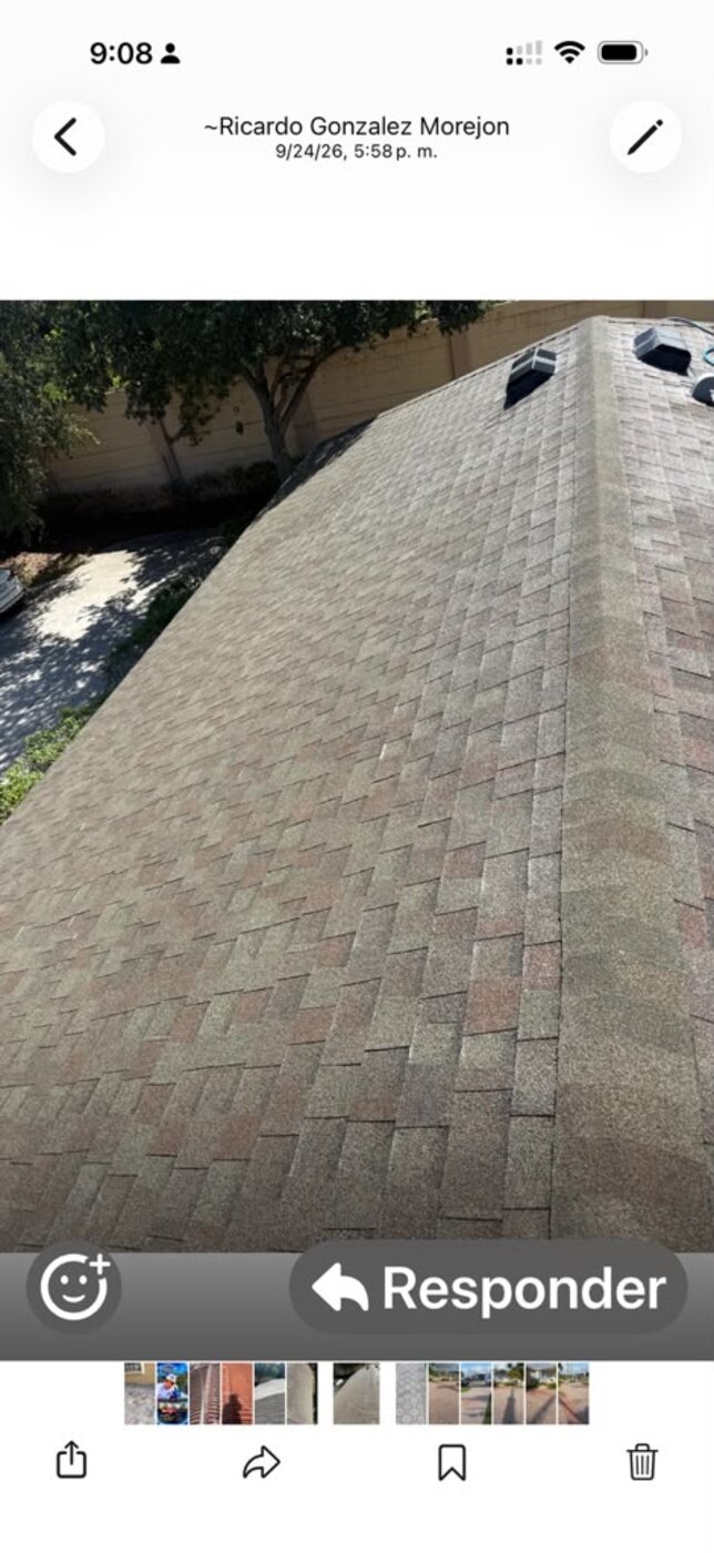 Techo de shingle con manchas — Joel Pressure Washing